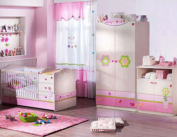The “Baby Flower” Big Baby Bedroom Set Children Furniture: Bedroom Set for 0 to 3 years old