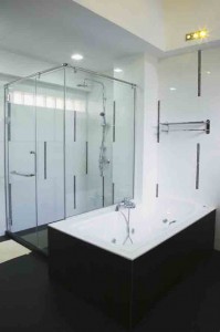 Modern Luxury Toilet 2 199x300 Modern Luxury Toilet: Double Basin, Bathtub and Showerscreen