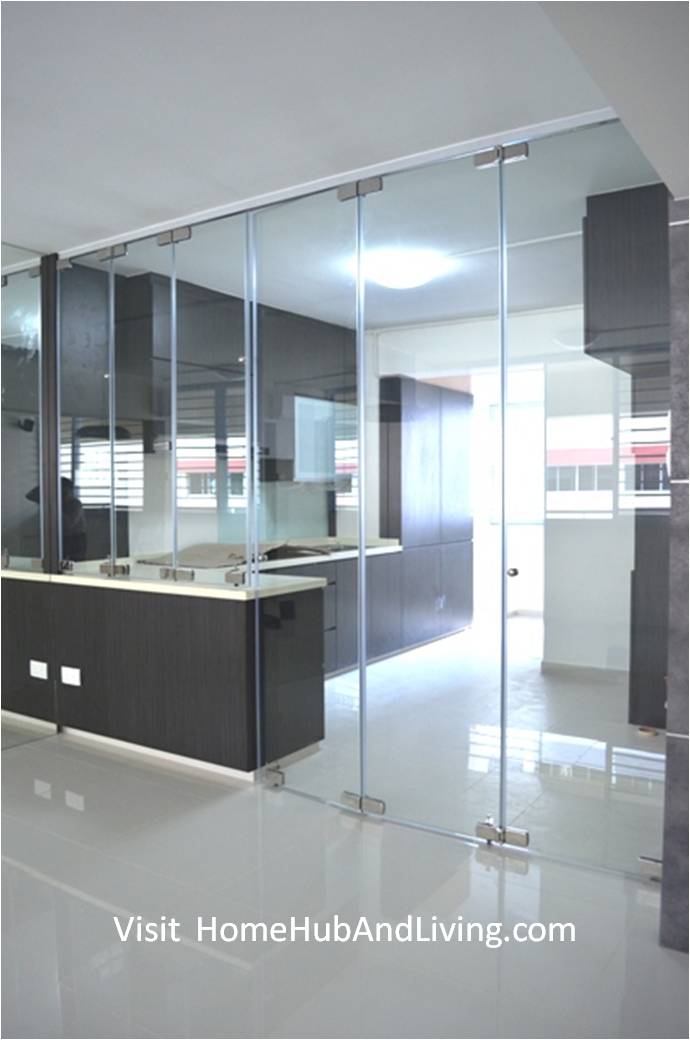 Serangoon Central HDB, 4 room type, Modern Open Concept Kitchen with Flying Door